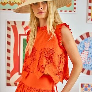 Hunter Bell Francesca Top in Tangerine Tango Size Small